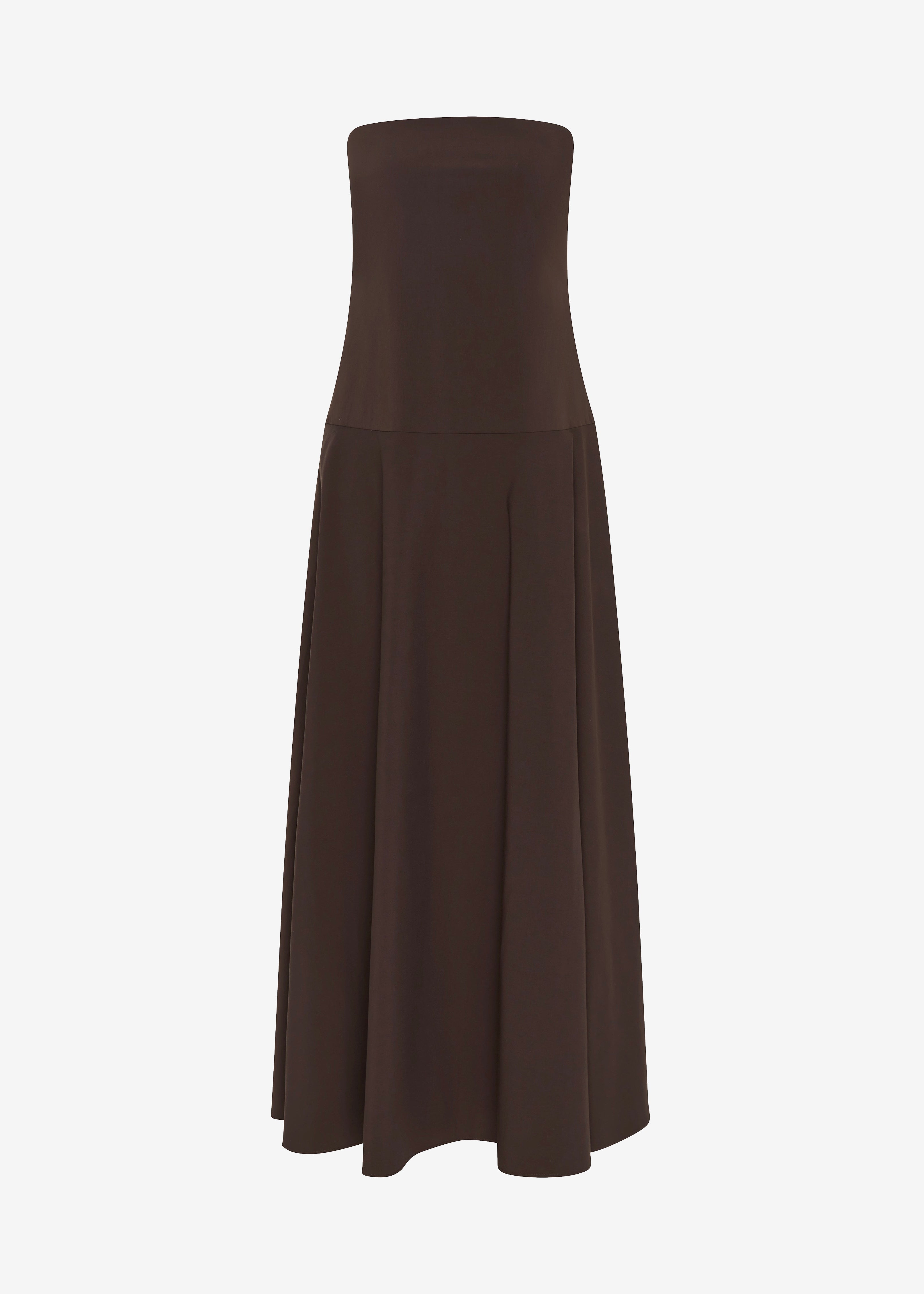 St. Agni Strapless Rouleau Dress - Bark