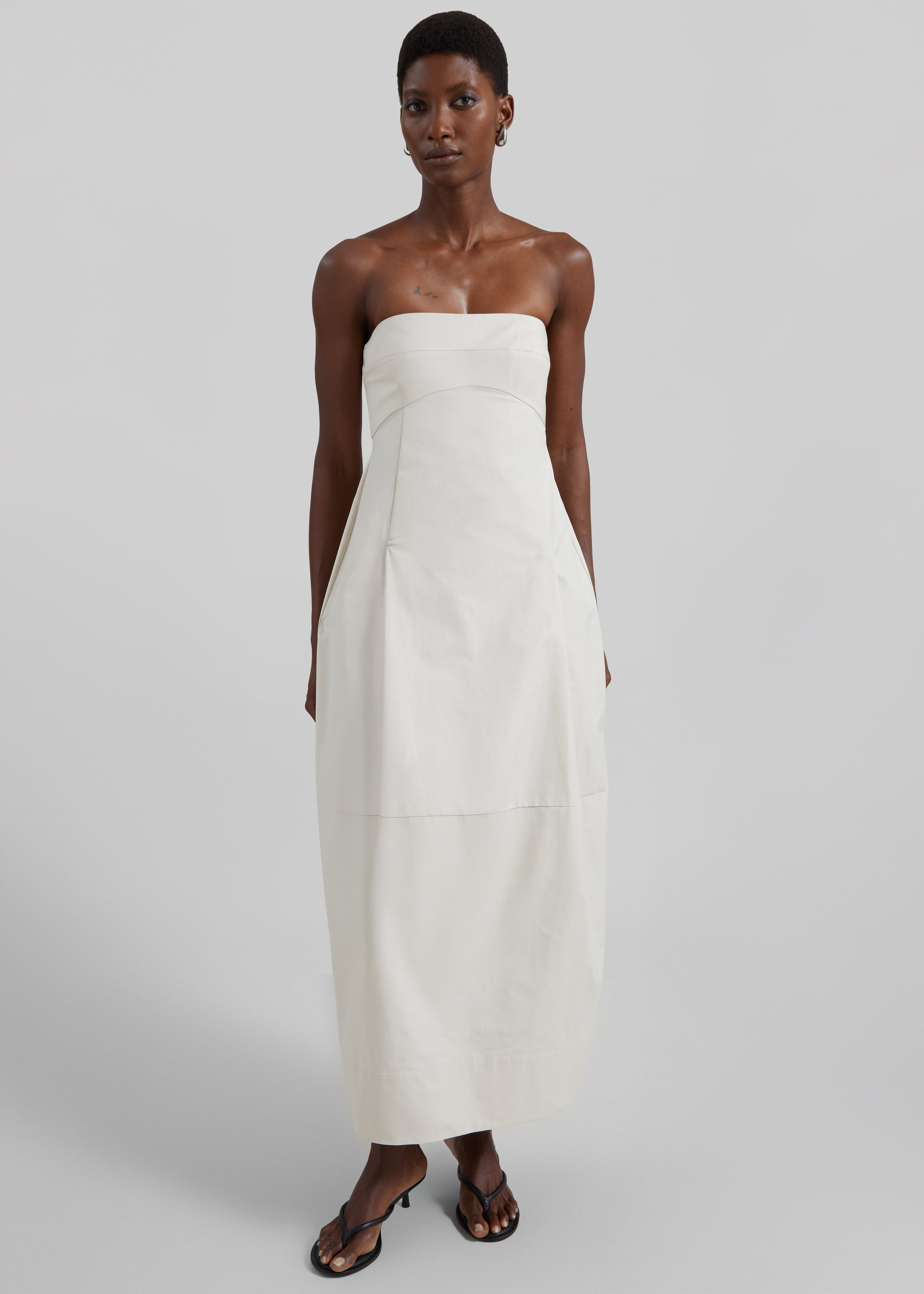 St. Agni Canvas Pleat Cocoon Dress - Shell