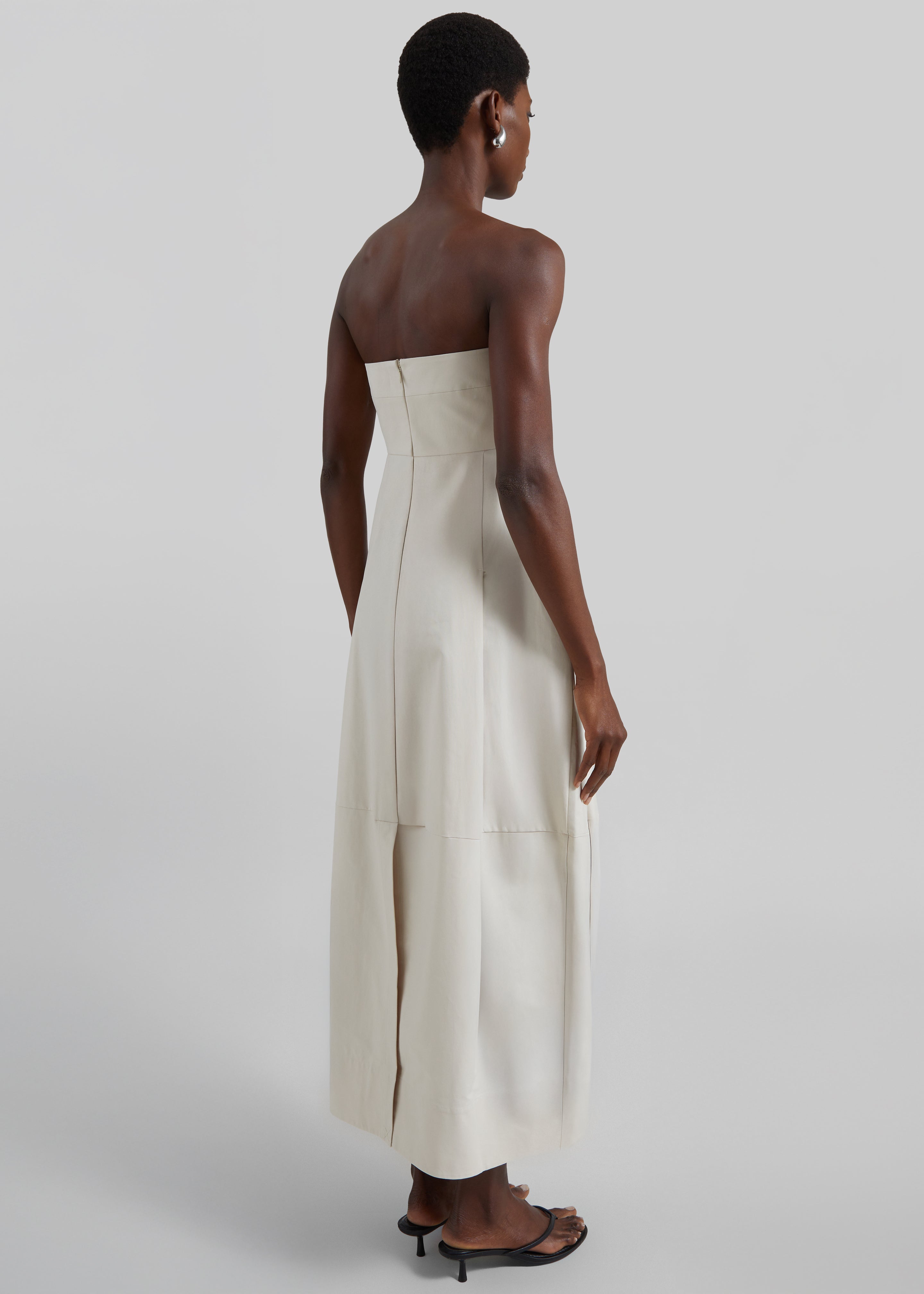 St. Agni Canvas Pleat Cocoon Dress - Shell